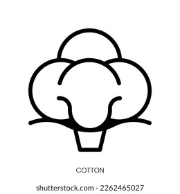 Cotton icon. Line Art Style Design Isolated On White Background