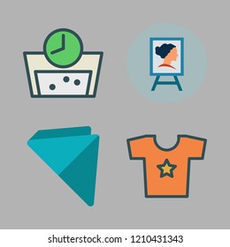 cotton icon set. vector set about washing machine, shirt, canvas and napkin icons set.