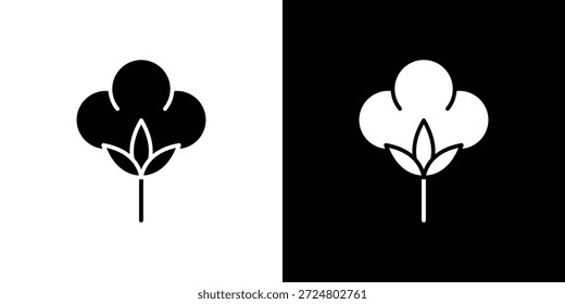 Paquete de diseño de ilustración plana de Vector de silueta de icono de algodón.
