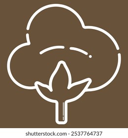 Icono de algodón Elemento suave Vector orgánico