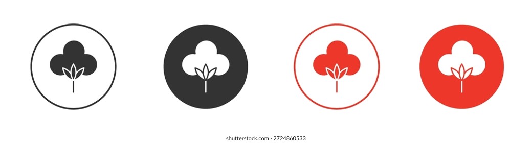 Símbolo de icono de algodón. Diseño simple y plano para Web o App móvil. Logotipo de Ilustración vectorial mínima.