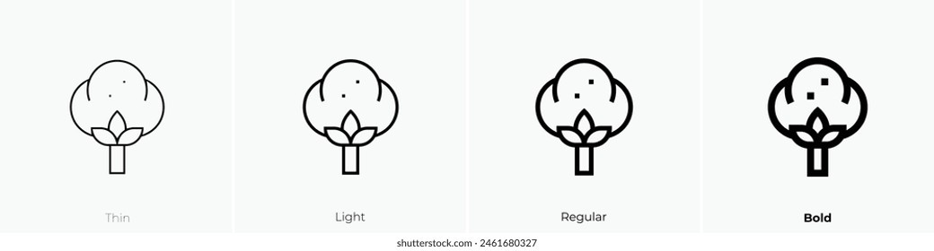 Cotton icon. Thin, Light Regular And Bold style design isolated on white background