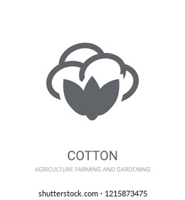 Cotton icon. Trendy Cotton logo concept on white background from Agriculture Farming and Gardening collection. Suitable for use on web apps, mobile apps and print media.