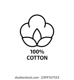 cotton icon vector 100% cotton fabric icon