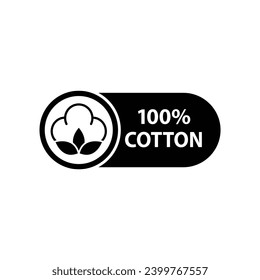 cotton icon vector 100% cotton fabric icon