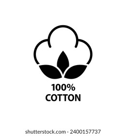 icono de icono de algodón vectorial 100% icono de tela de algodón