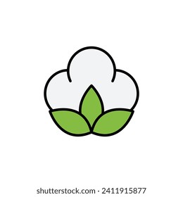 cotton icon vector 100% cotton fabric icon