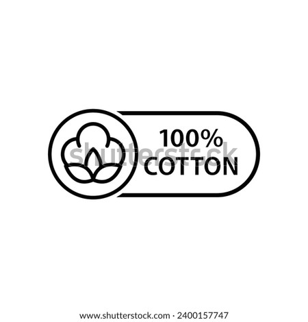 cotton icon vector 100% cotton fabric icon