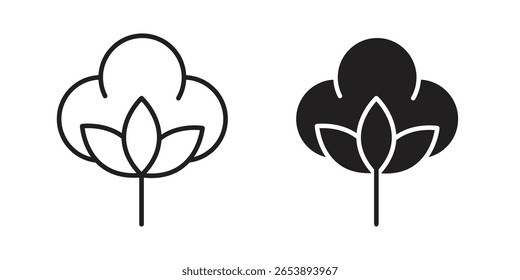 Cotton icon vector illustration on a transparent background.