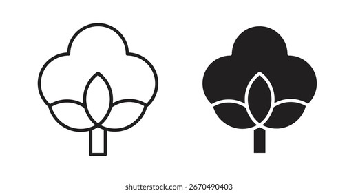 Icono de algodón Vector, signo y símbolo para Elementos de diseño, Sitio web o App.