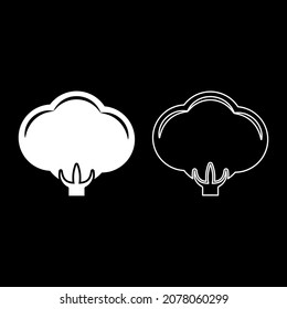 Cotton icon white color vector illustration flat style simple image set