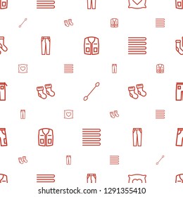 cotton icons pattern seamless white background. Included editable outline sleeveless shirt, cotton buds, pillow with heart on it, pants icons. cotton icons for web and mobile.