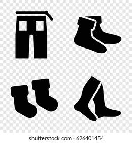 Cotton icons set. set of 4 cotton filled icons such as baby socks, socks