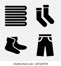Cotton icons set. set of 4 cotton filled icons such as towels, socks