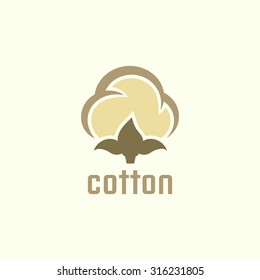 Cotton isolated vector icon, cotton design concept logo