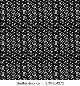 Cotton knit with oblique stripes and small ornaments. Decorative graphics in black and white.