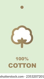 Etiqueta de algodón - elemento de diseño, 100%, pegatina, etiqueta