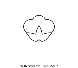 Cotton, label, material icon. Vector illustration.