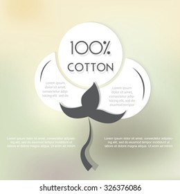 Cotton label with place for text. Vector illustration
