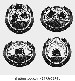 Cotton labels and icon set. Collection icon cotton. Vector