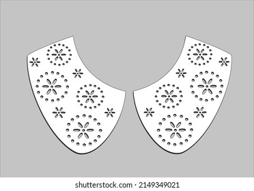 cotton lace collar vector design hand drawn