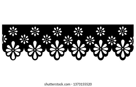 cotton lace eyelet border vector
