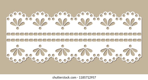Cotton Lace for Fashion, Decorative Ornament for Fabric Border, Vintage Eyelet, Paper Cutout Design 
