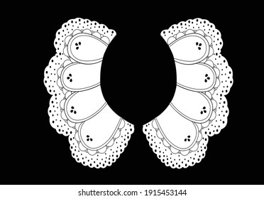 cotton lace hand drawn eyelet design vector