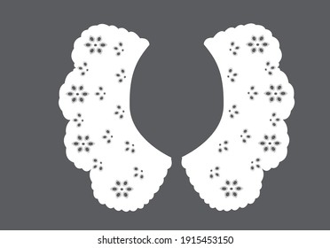 cotton lace hand drawn eyelet design vector