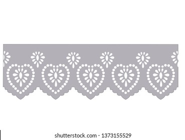 cotton lace leyelet border vector