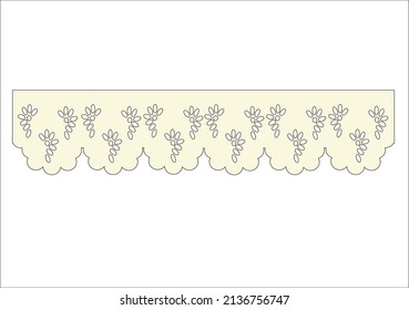 cotton lace scallop design vector lace border