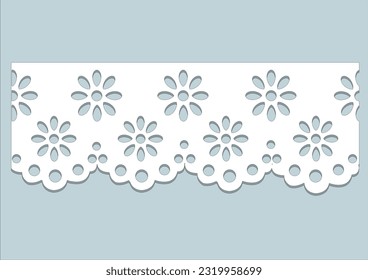 cotton lace scallop design vector