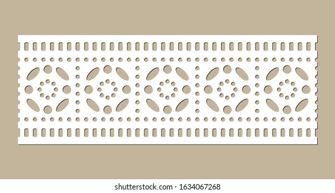 Cotton Lace Scallop, Vintage Eyelet, Decorative Design for Fabric Borders