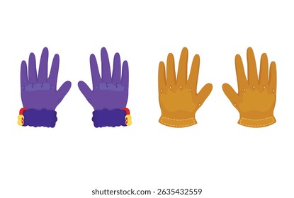 cotton and leather christmas gloves