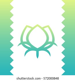 cotton line icon, green logo element on white
