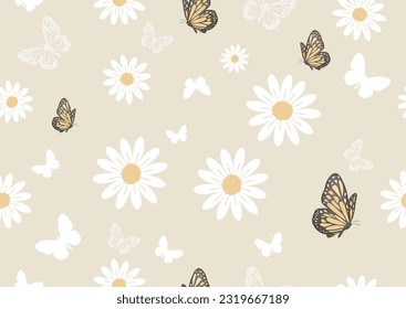 cotton linen butterfly style hand drawn