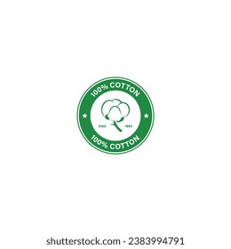 Cotton logo design, circular label vector graphics