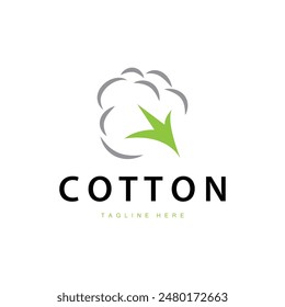 cotton logo design flower soft cotton organic plant textile material clothing illustration template