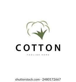 cotton logo design flower soft cotton organic plant textile material clothing illustration template