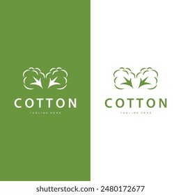 cotton logo design flower soft cotton organic plant textile material clothing illustration template