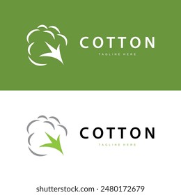 cotton logo design flower soft cotton organic plant textile material clothing illustration template