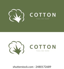 cotton logo design flower soft cotton organic plant textile material clothing illustration template