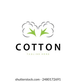 cotton logo design flower soft cotton organic plant textile material clothing illustration template