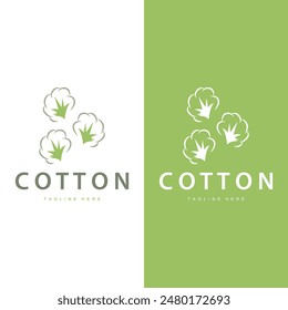 cotton logo design flower soft cotton organic plant textile material clothing illustration template