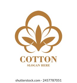 Cotton logo design simple concept Premium Vector
