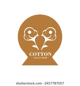 Cotton logo design simple concept Premium Vector