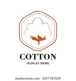 Cotton logo design simple concept Premium Vector