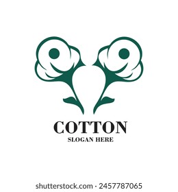 Cotton logo design simple concept Premium Vector