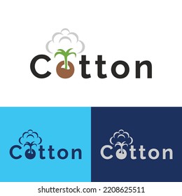 cotton logo design vector templet,