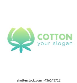 cotton logo element on white, vector illustration